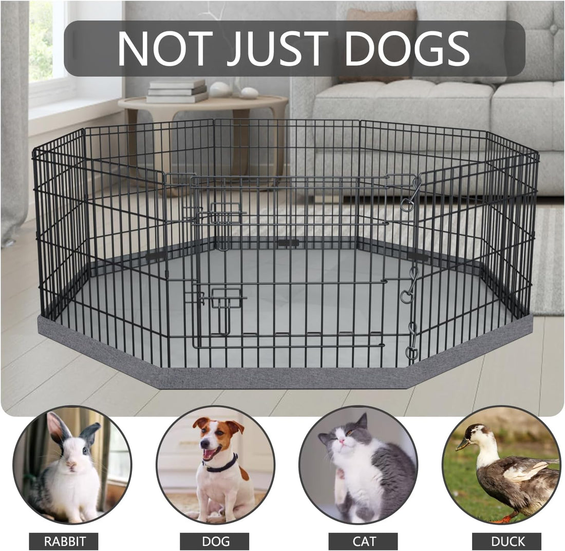 PETIME Foldable Metal Dog Exercise Pen/Pet Puppy Playpen Kennels Yard