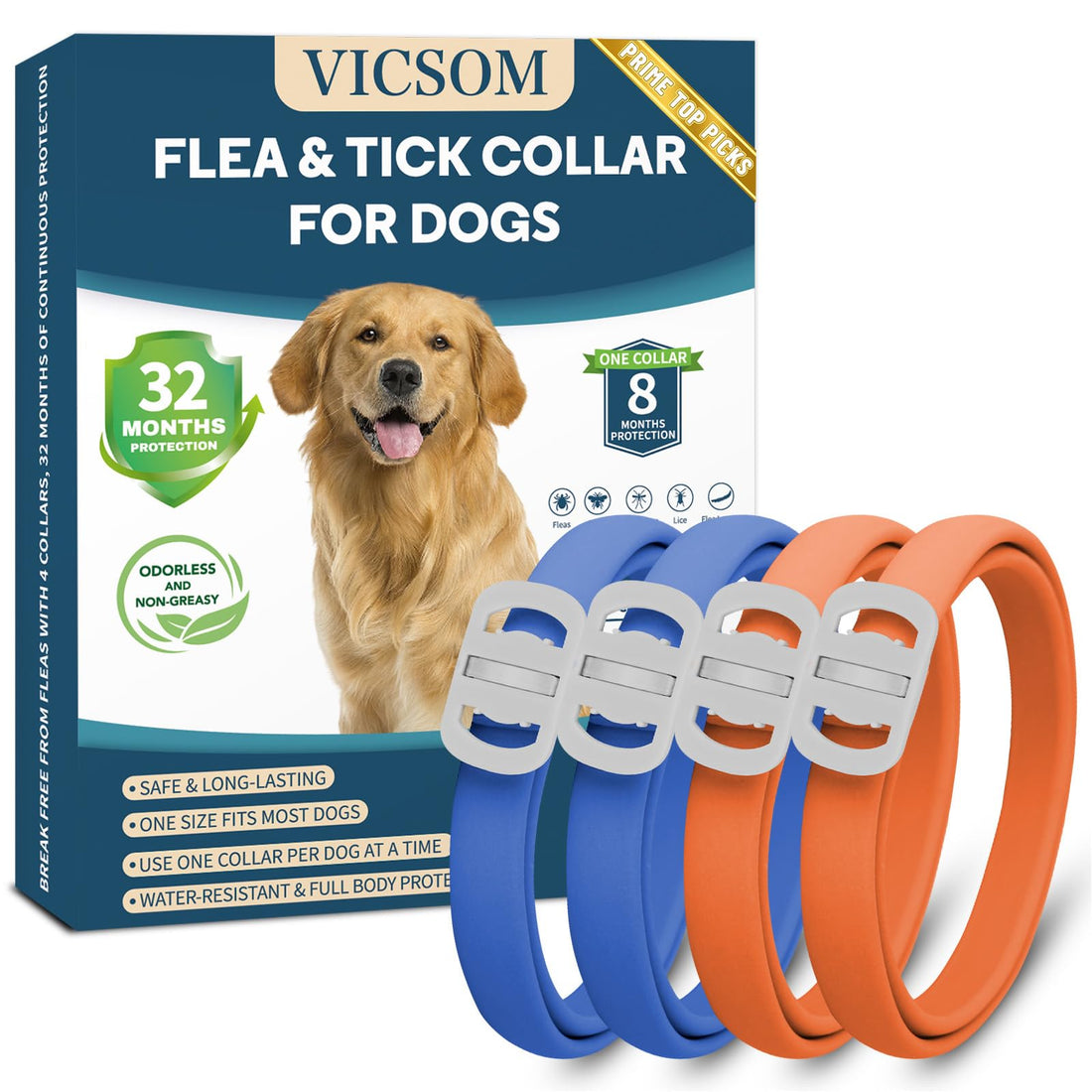 Dog Flea and Tick Collar 4 Pack