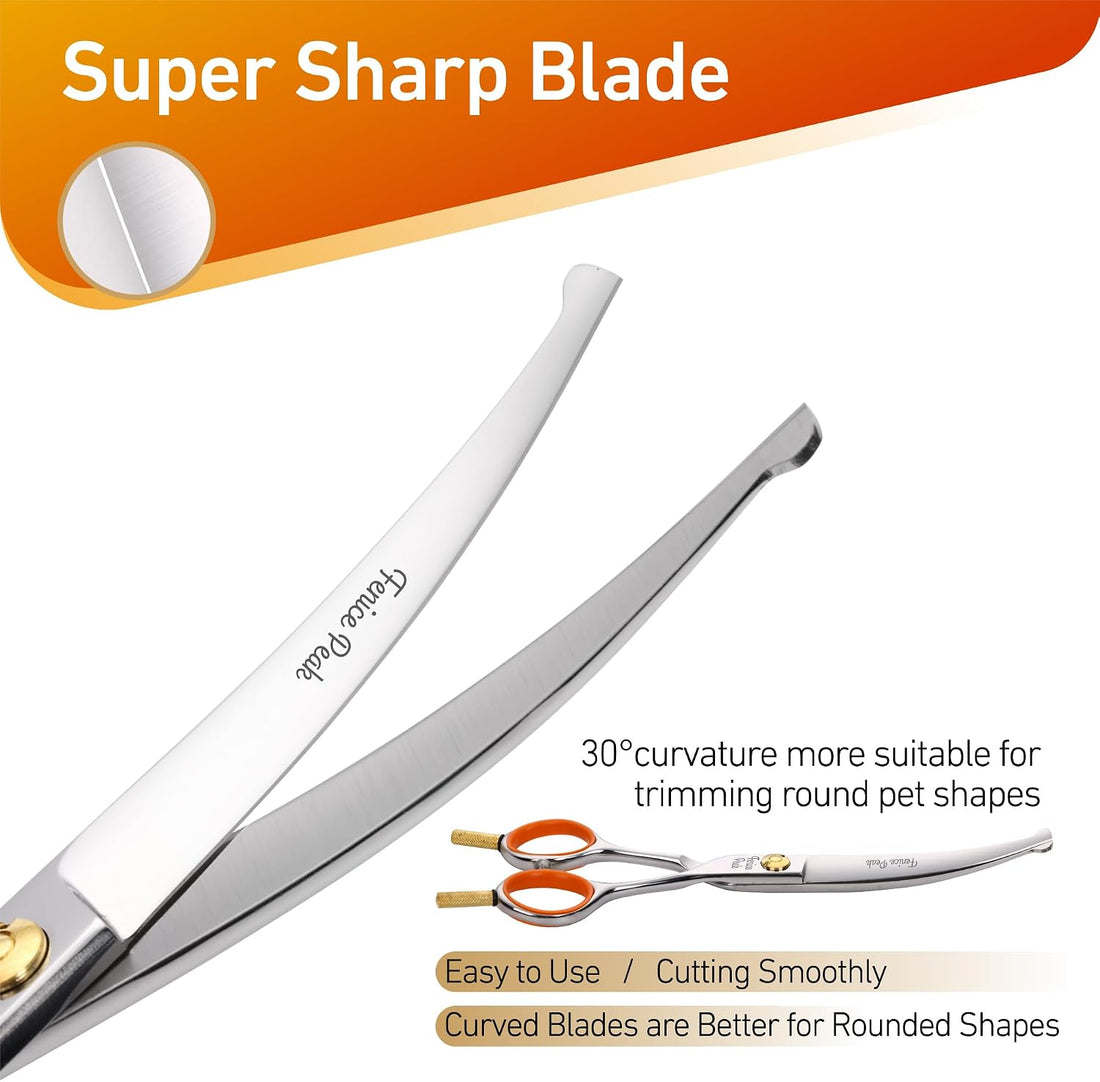 Fenice Peak 5'' Small Curved Scissors Lightweight Dog Cat Grooming