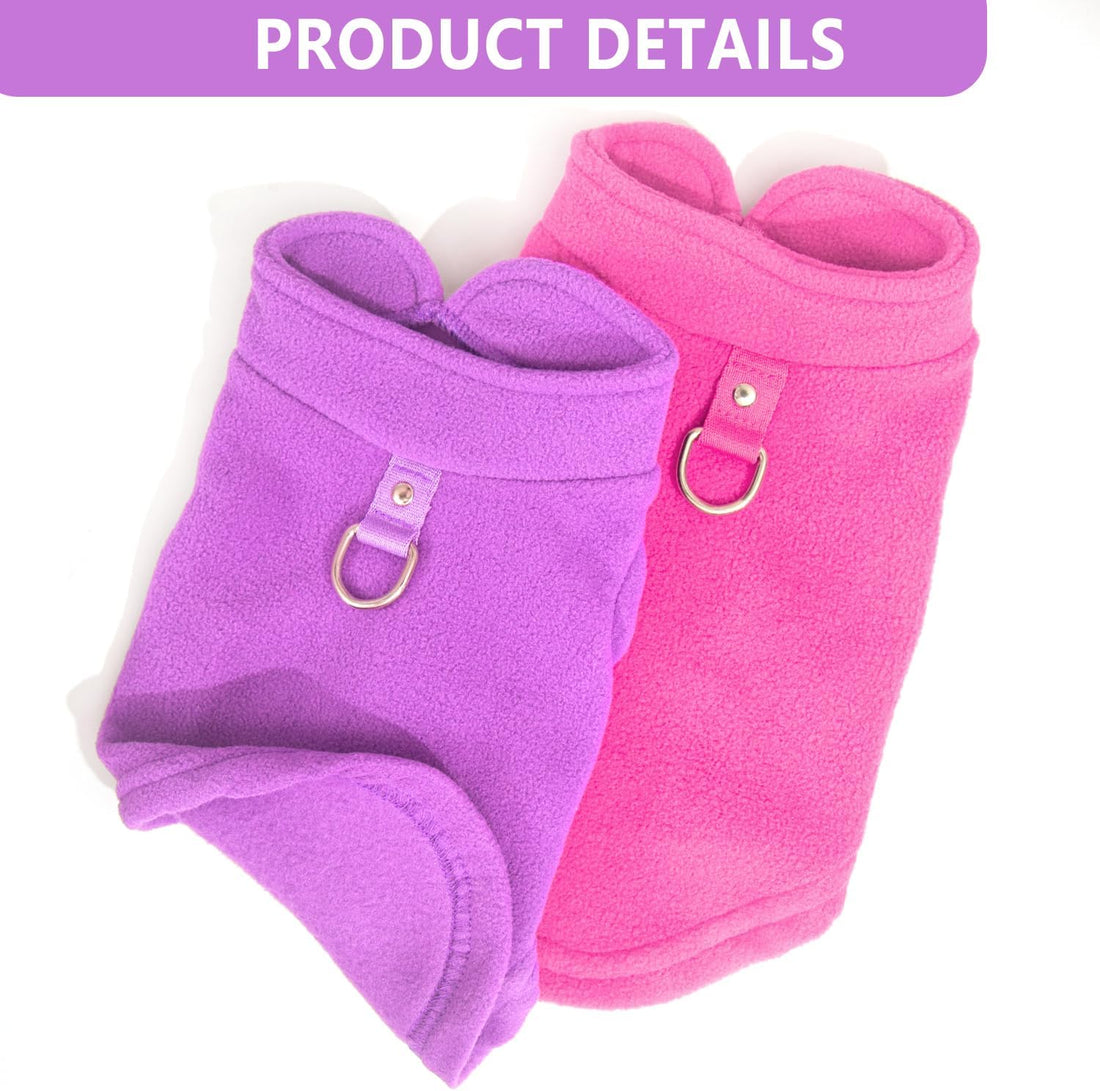 2 Pieces Fleece Dog Sweater Vest Winter Warm Dog Clothes for Small