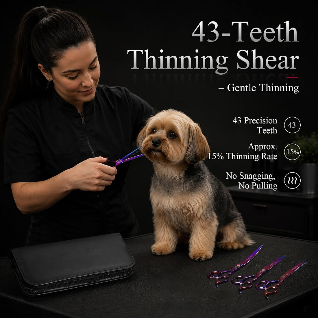 Purple Dragon Dog Grooming Scissors Set