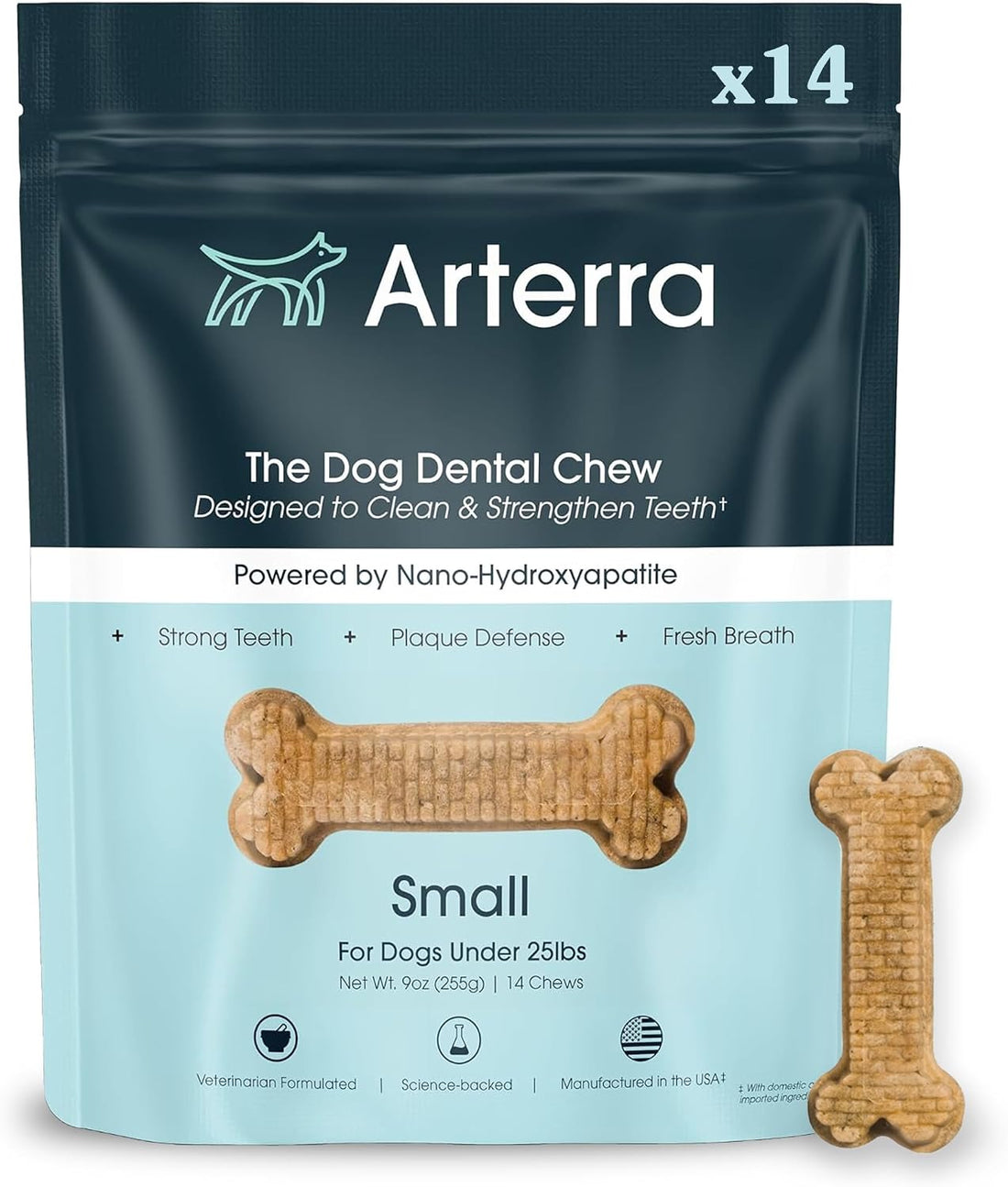 Arterra Dental Chews for Small Dogs with Nano-Hydroxyapatite 14 Count