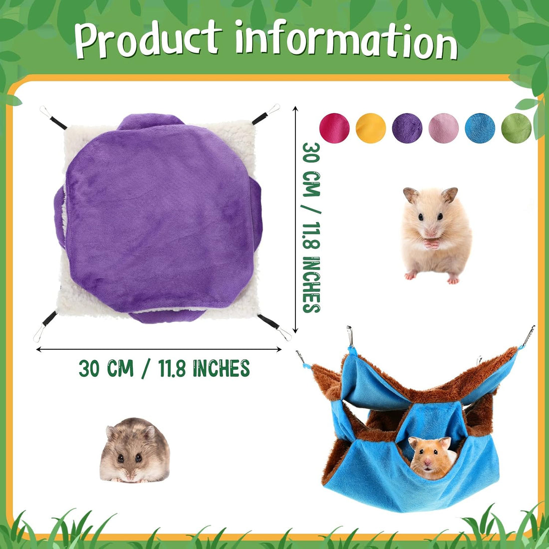 Jerify 6 Pcs 3 Layers Hammock Set for Rat, Small Animals