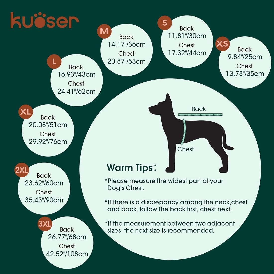 Kuoser Dog Raincoat Hooded Full Body Coverage