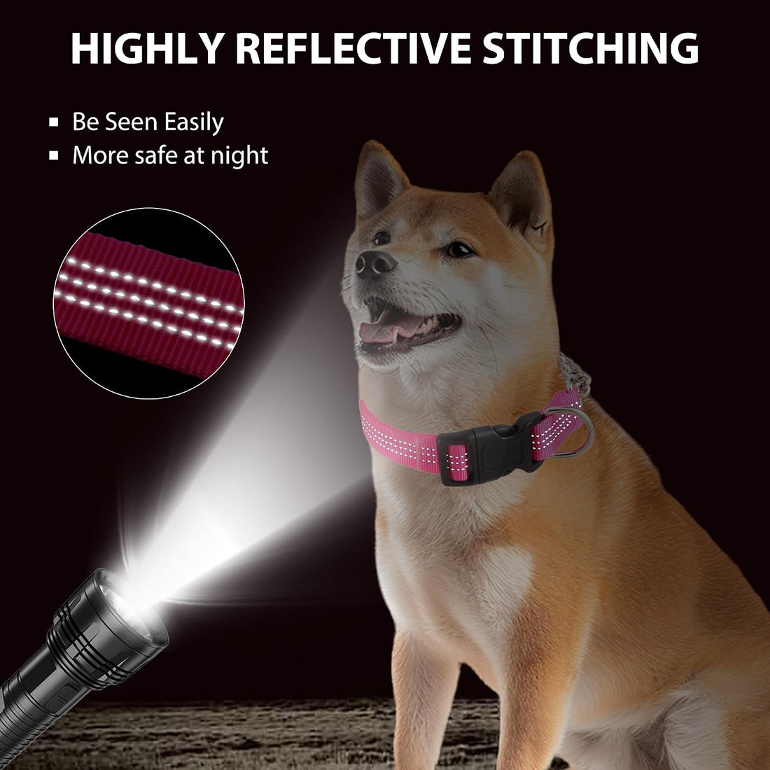 Yunleparks Martingale Dog Collar with Quick Release Buckle Steel
