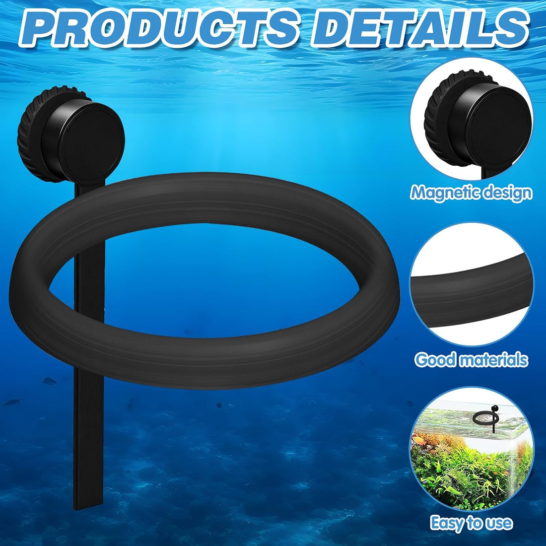 Magnetic Fish Feeding Ring, Automatic Turtle Feeder for Aquarium