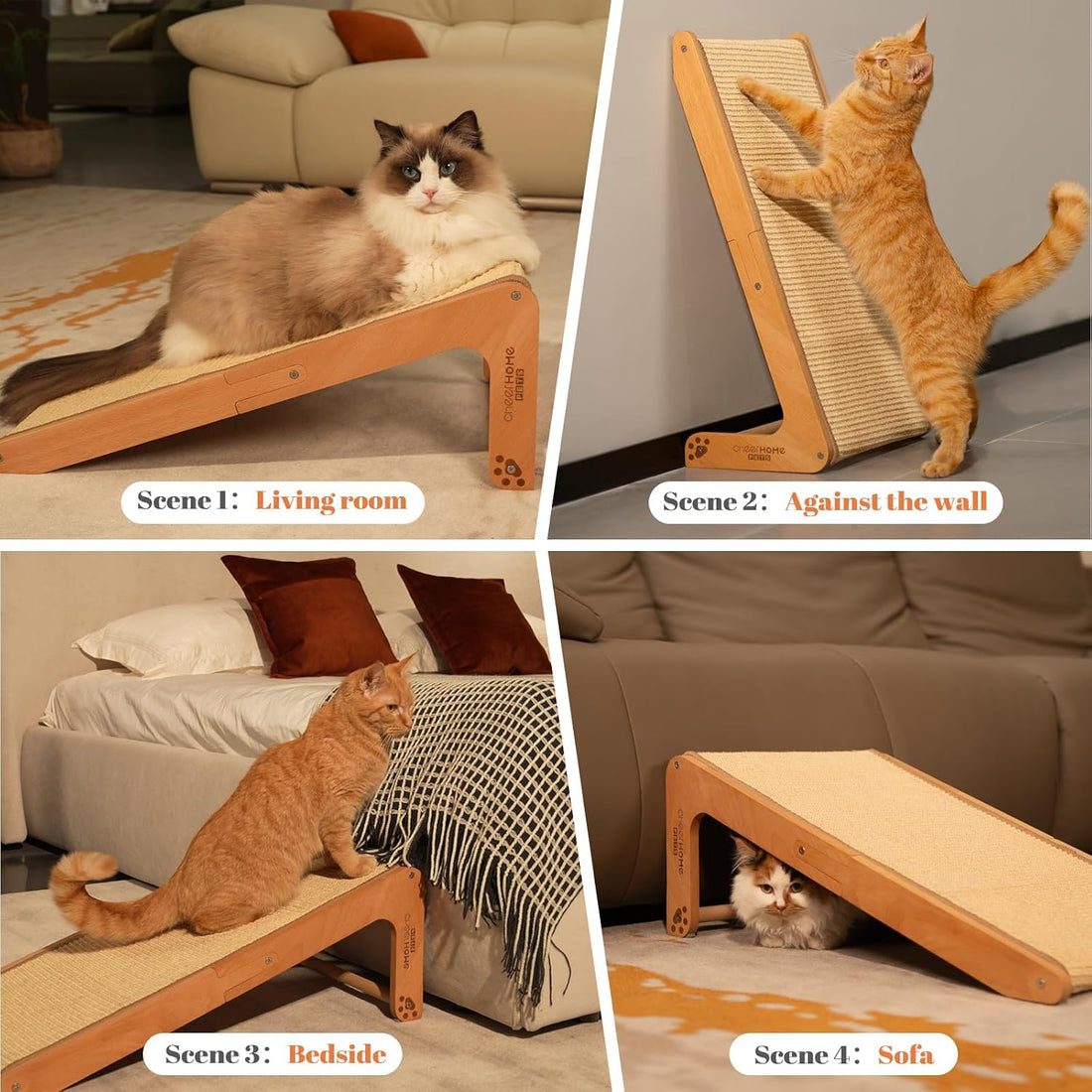 CHEERHOME PETS Sisal Cat Scratcher Ramp for Indoor L-Shape Solid