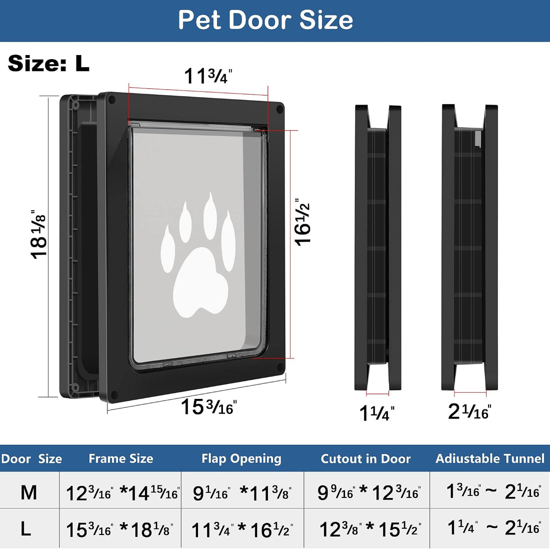CEESC Large Dog Door for Pets Up to 80 lb