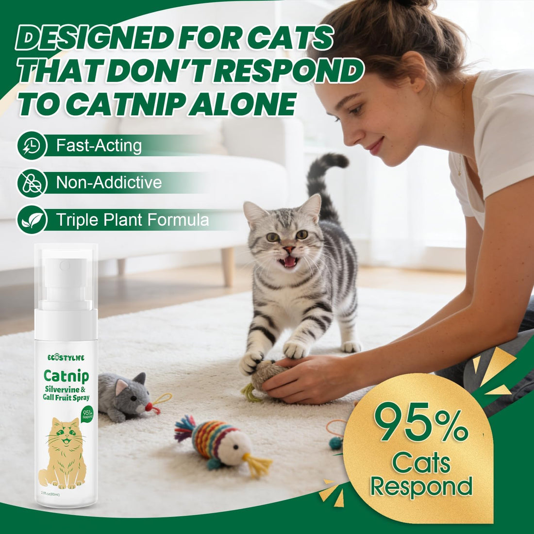 Upgraded Catnip Spray for Indoor Cats 2.8 fl oz