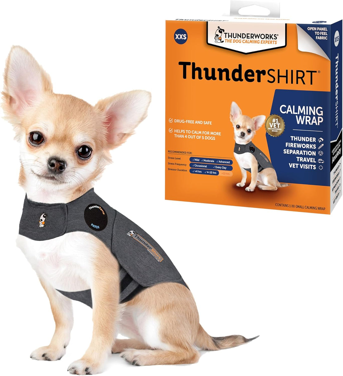 ThunderShirt for Dogs Calming Anxiety Vest, Medium, Heather Gray