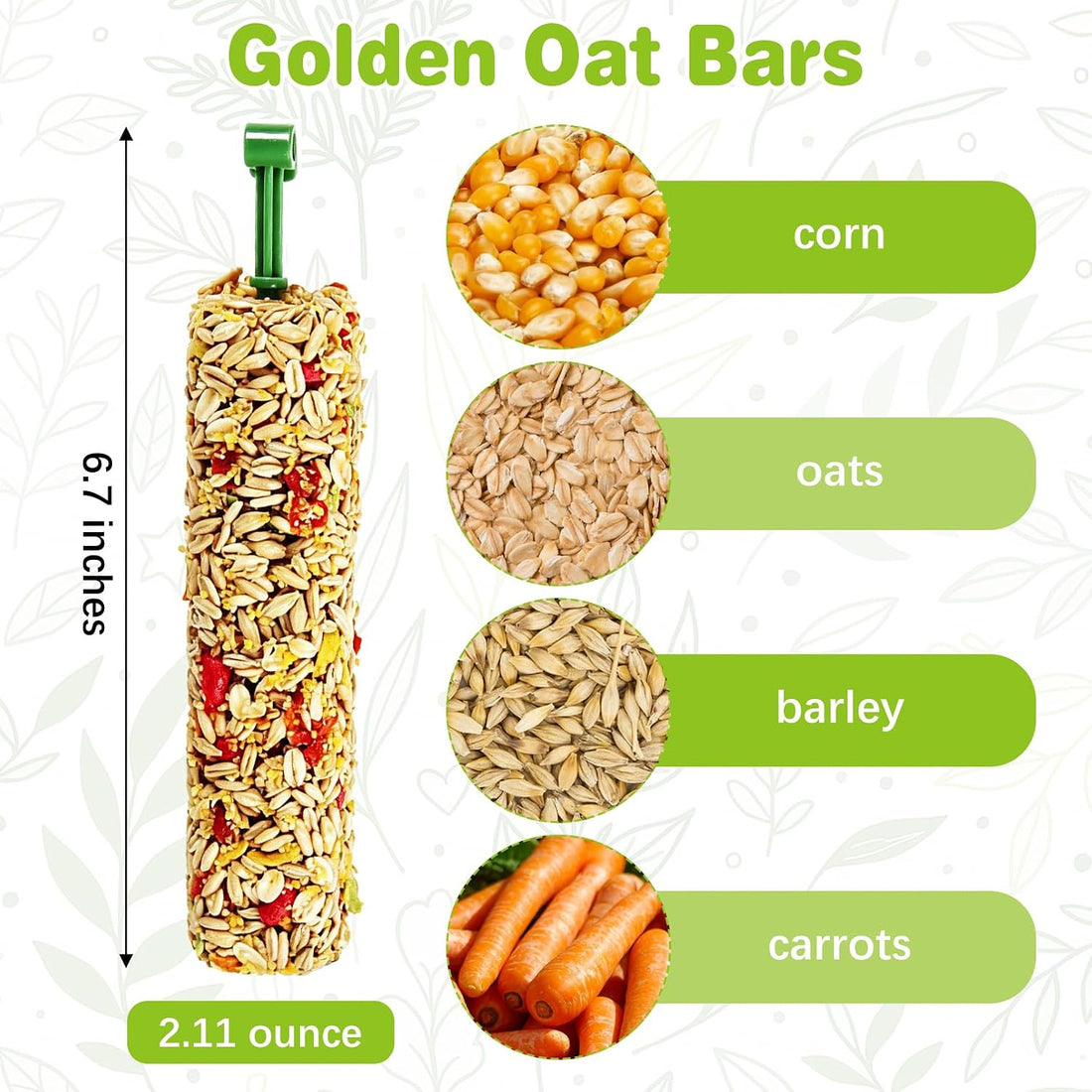 Parakeet Treats Sticks 3 PCS Bird Cereal Snacks Natural Chewing Toys