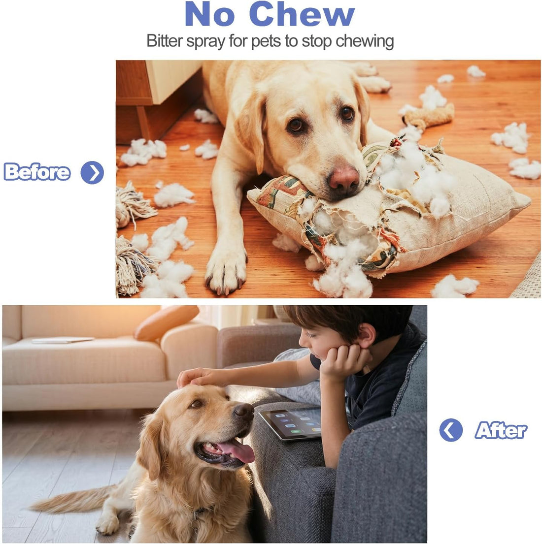 2 Bottles Bitter Apple Spray for Dogs – No Chew Spray for Dogs
