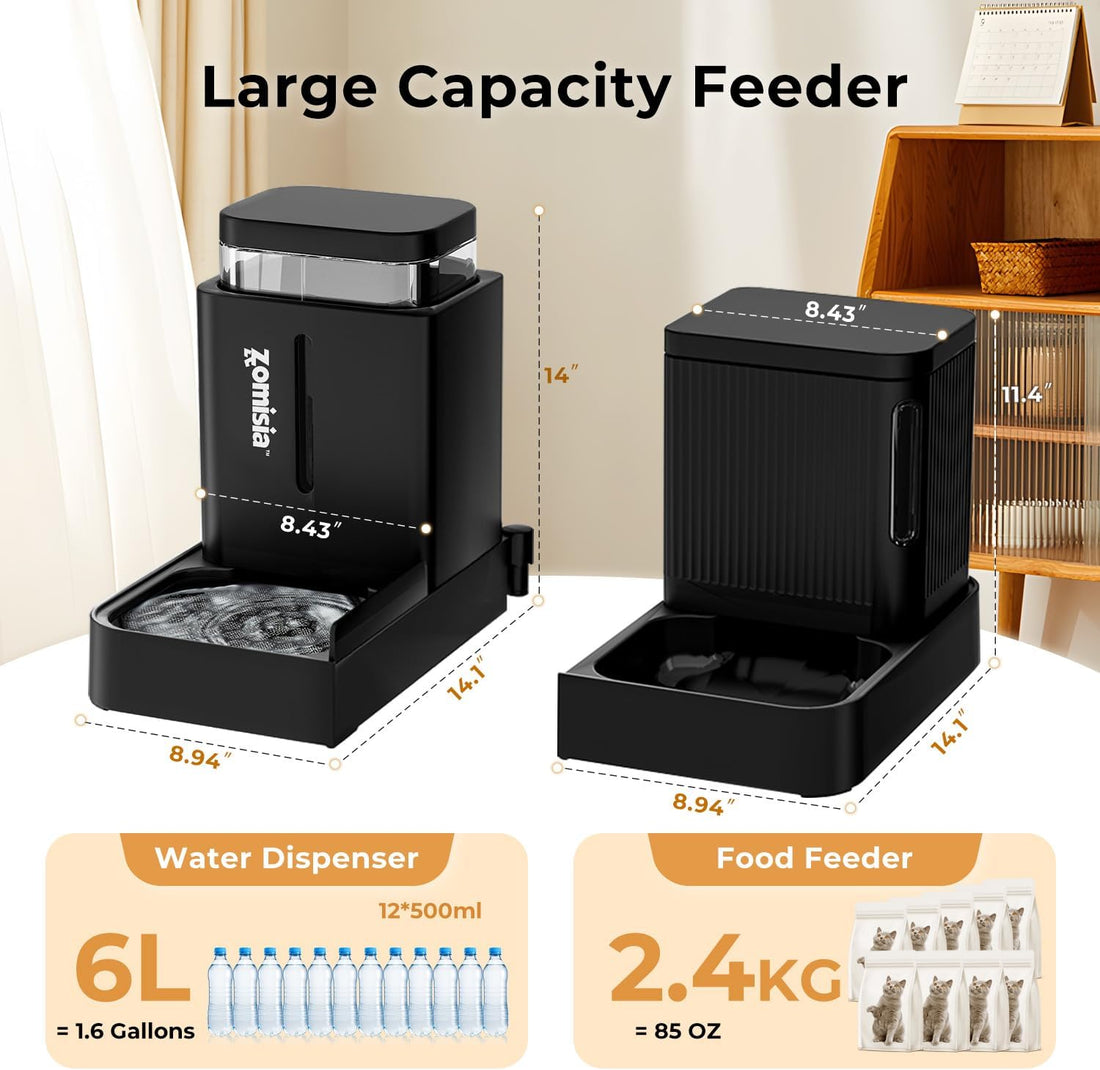 ZOMISIA Gravity Dog Food and Water Dispenser