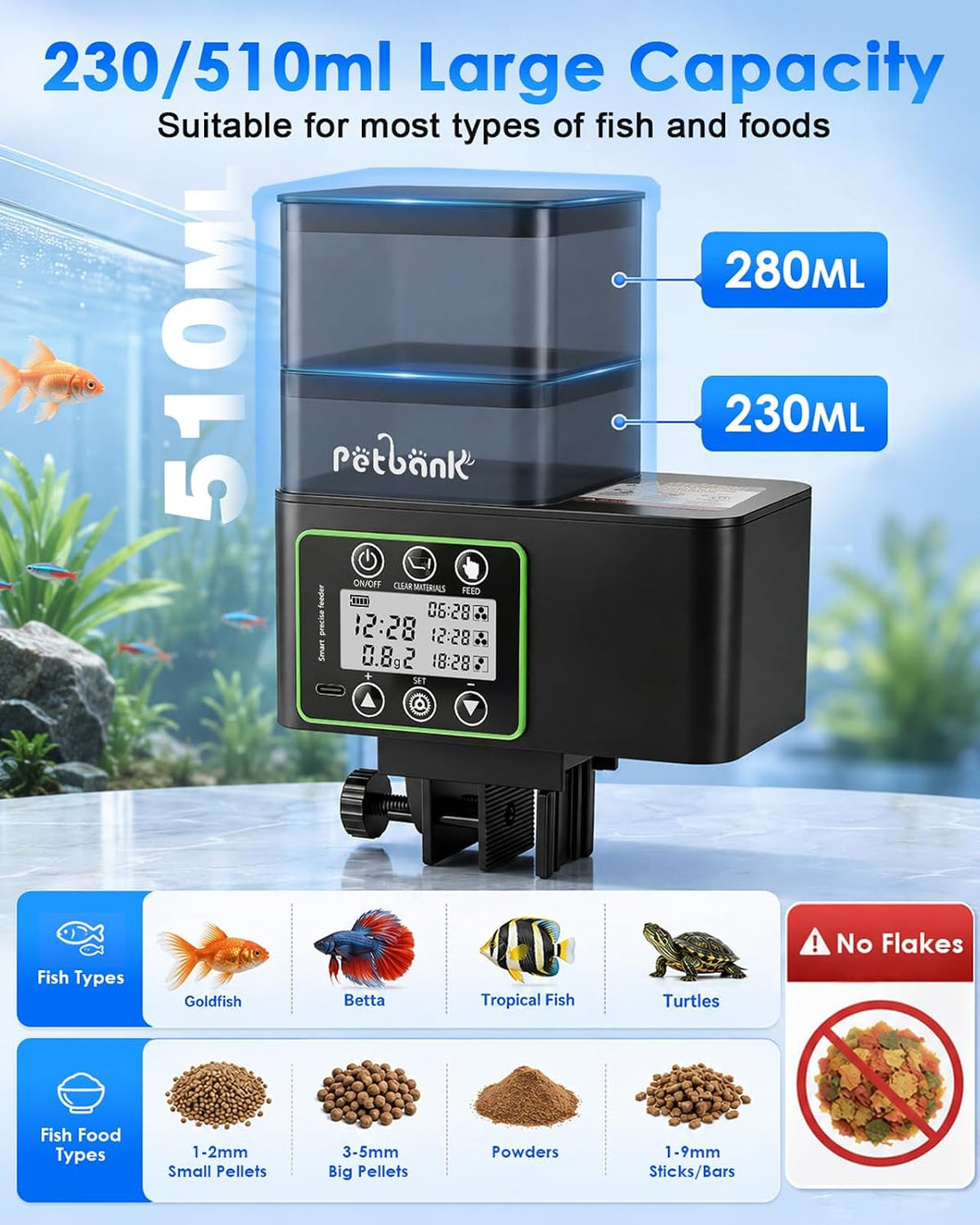 Automatic Fish Feeder for Aquarium Gifts for Fish Lovers Travelers