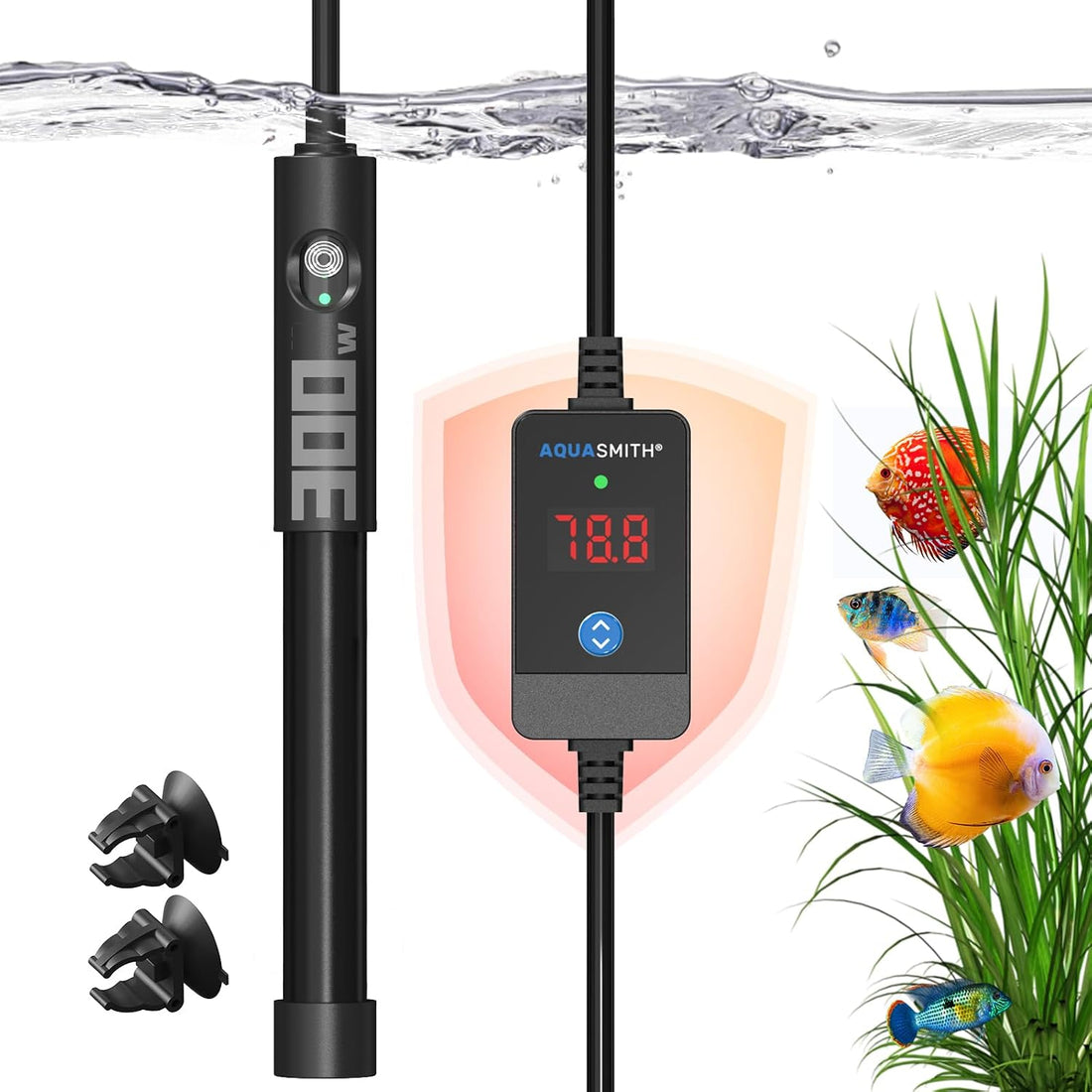 AQUASMITH 50W Aquarium Heater for 5-10 Gallon Tanks