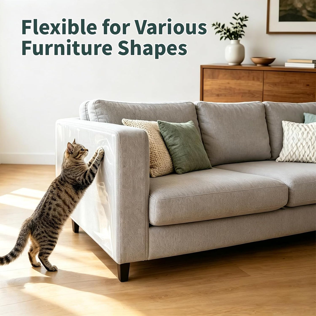 Anti Cat Scratch Furniture Protector,Clear Thicken Vinyl