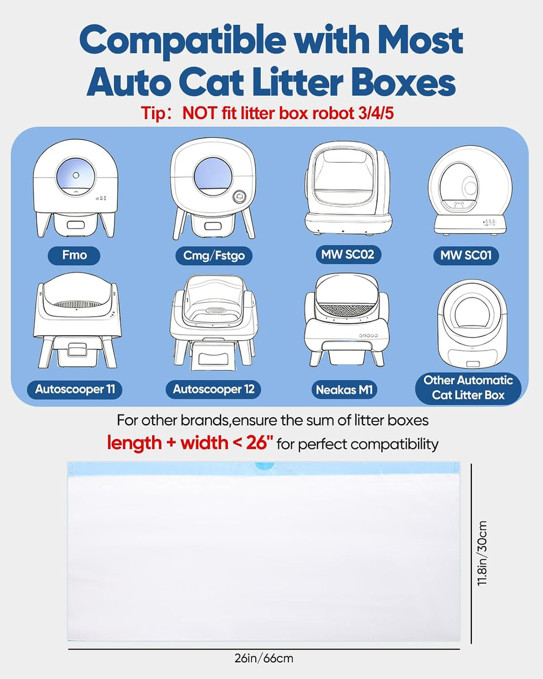 150 Count Drawstring Cat Litter Bags for Automatic Litter Boxes