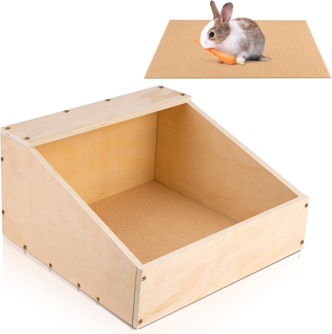17"x12"x12" Wood Rabbit Nesting Box with Mat