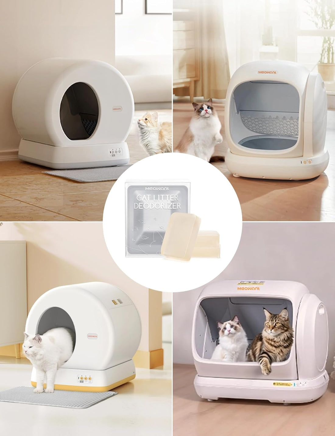 MeoWant Pet Odor Eliminator, Automatic Cat Litter Box Odor Deodorant