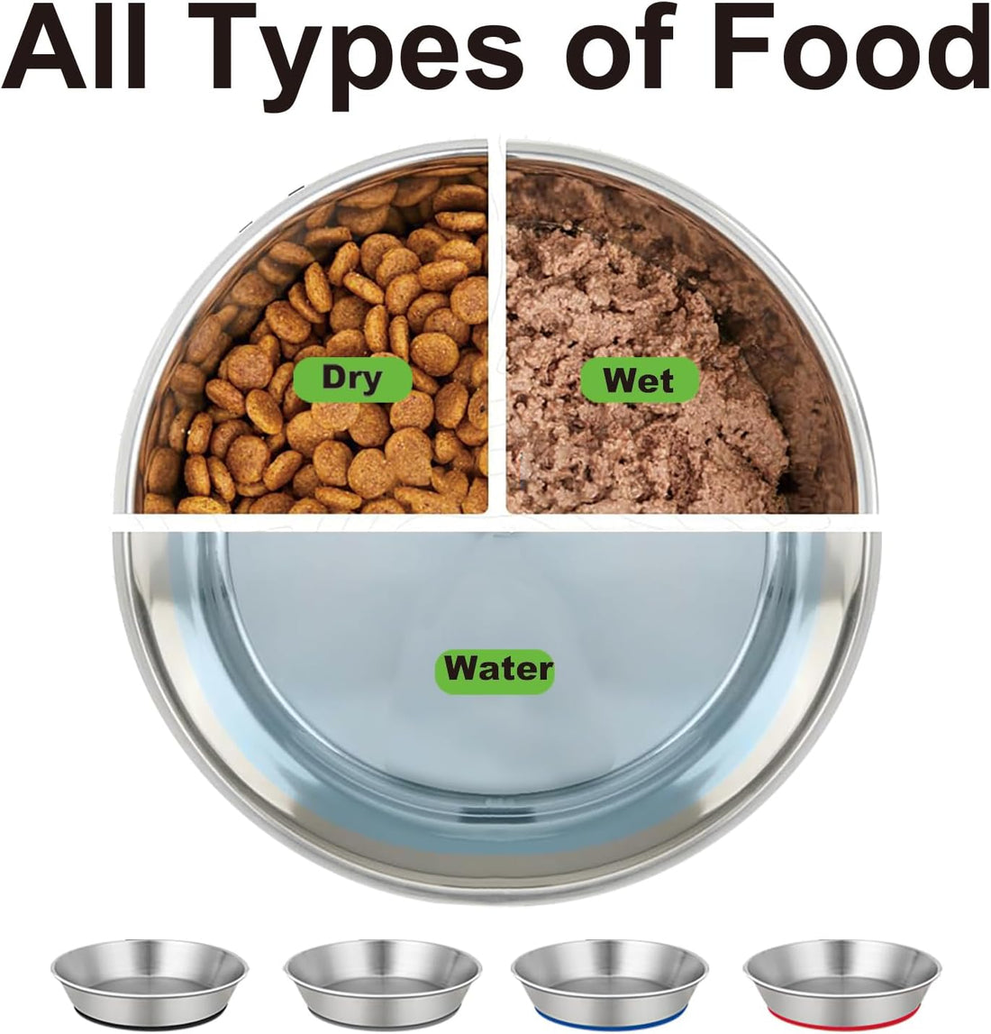 2 Pack Stainless Steel Cat Bowls for Food and Water