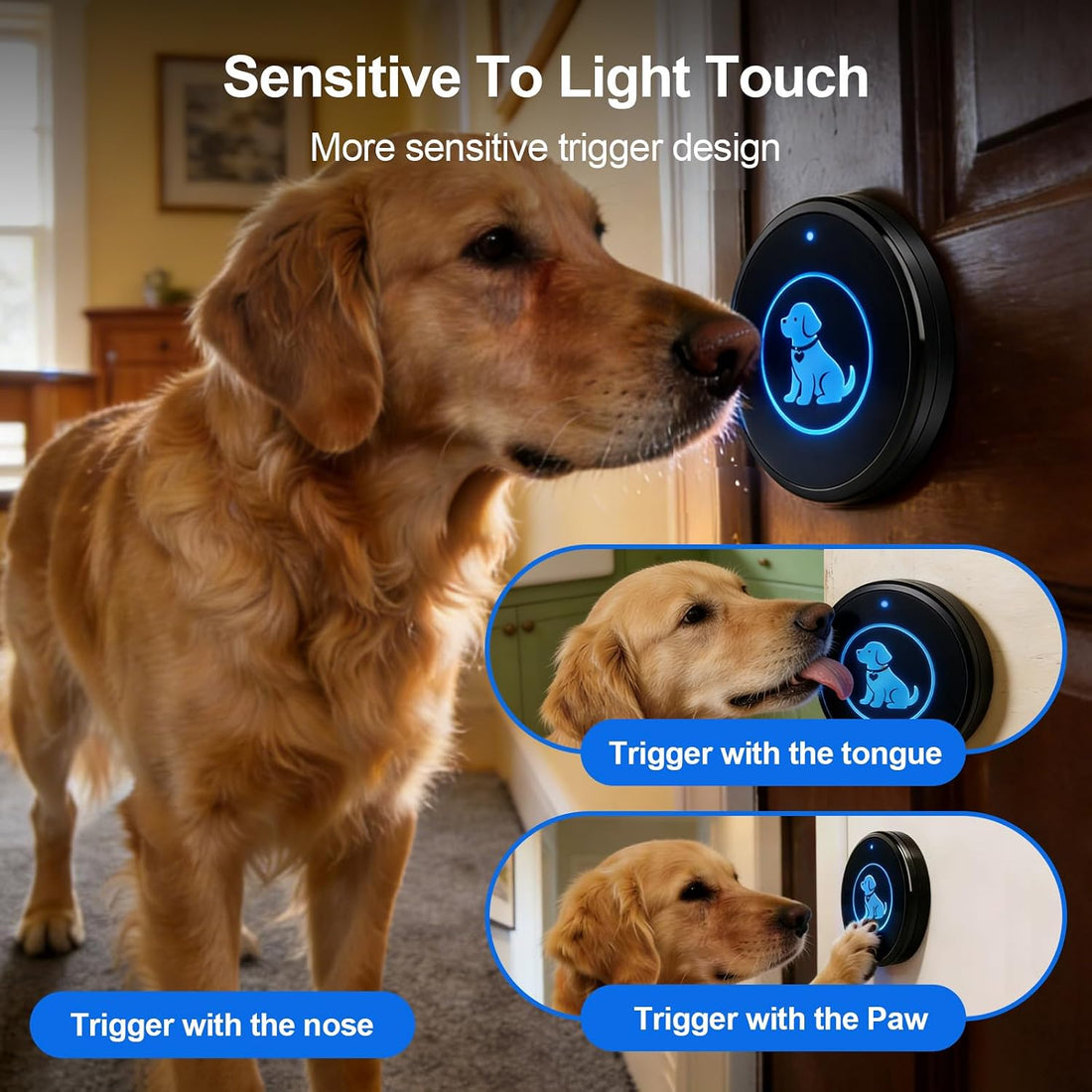 Dog Door Bell for Potty Training, Wireless Dog Doorbells to Go Outside