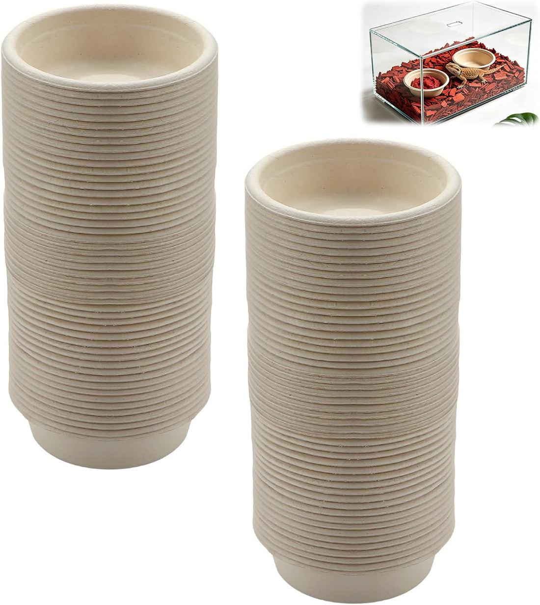 Gecko Feeding Cups, 100-Pack 1 Oz Small Paper Bowls for Crested Gecko