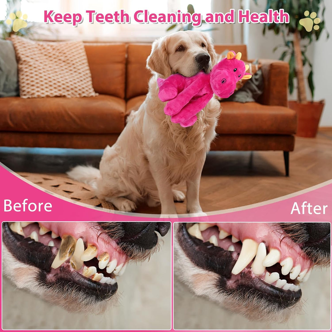 Letsmeet Dog Toys for Large Plush Dog Chew Toy with Squeaker