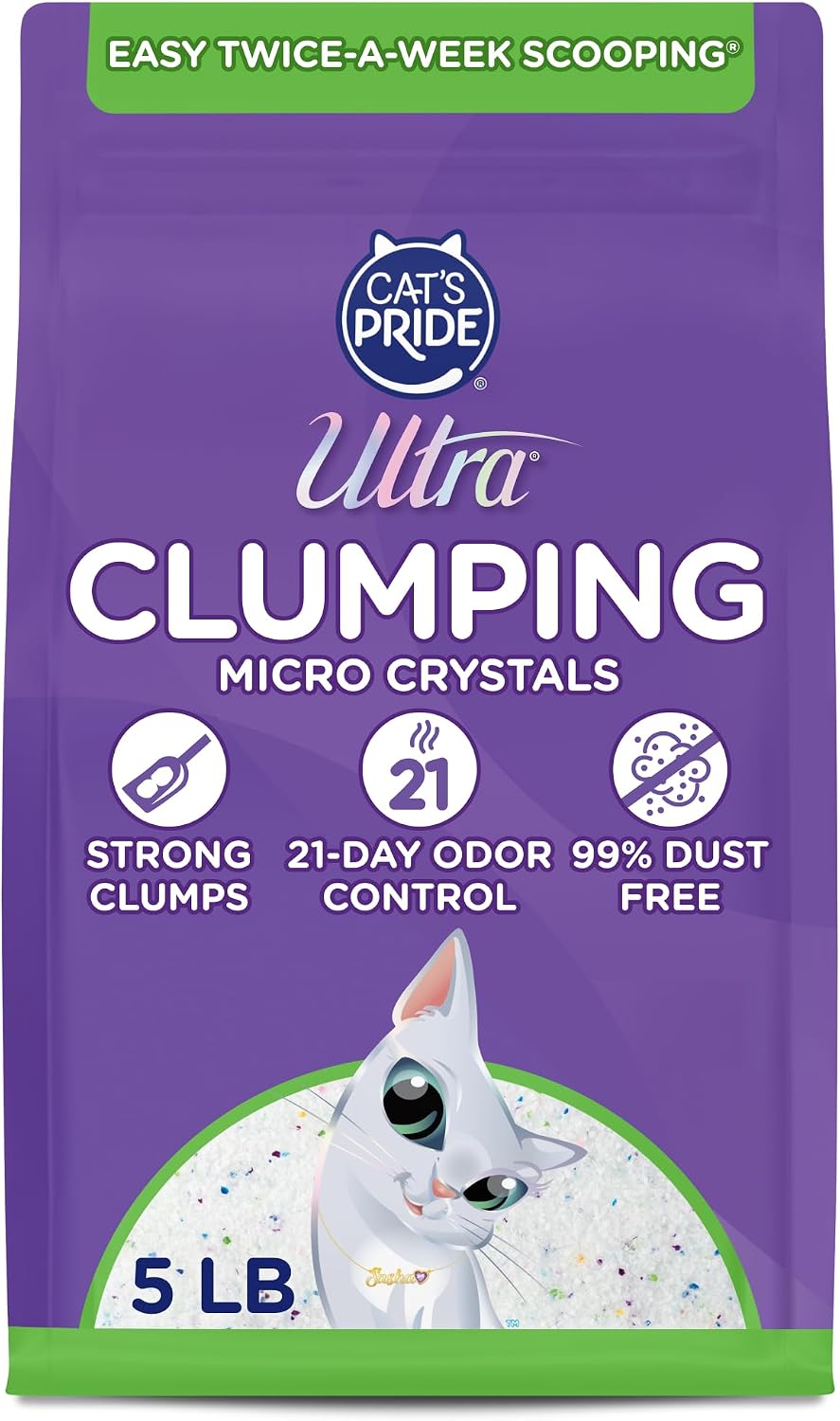 Ultra by Cat's Pride Clumping Micro Crystals Litter, Fragrance Free