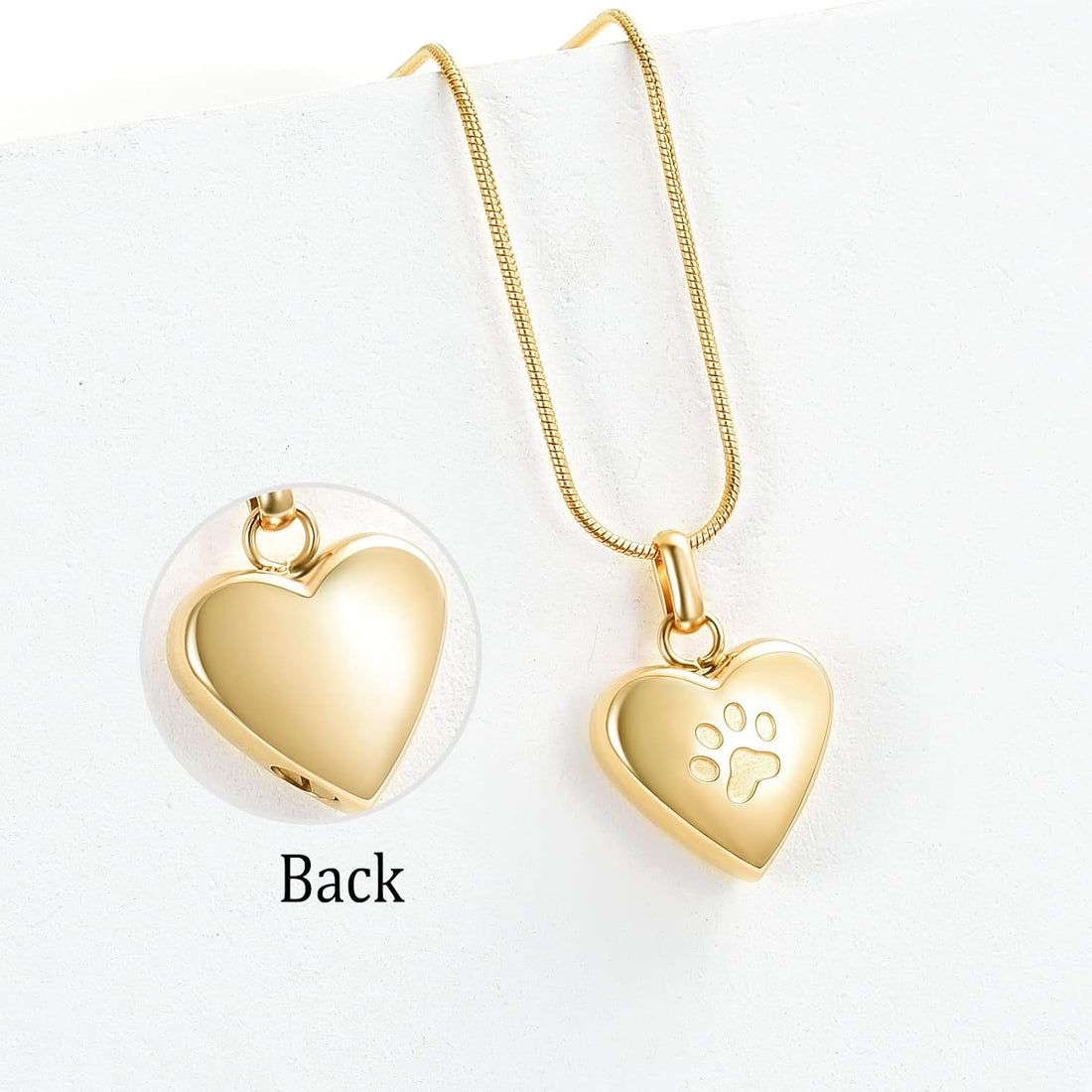 zeqingjw Pet Cremation Jewelry for Ashes Pendant Paw Print Pet Heart