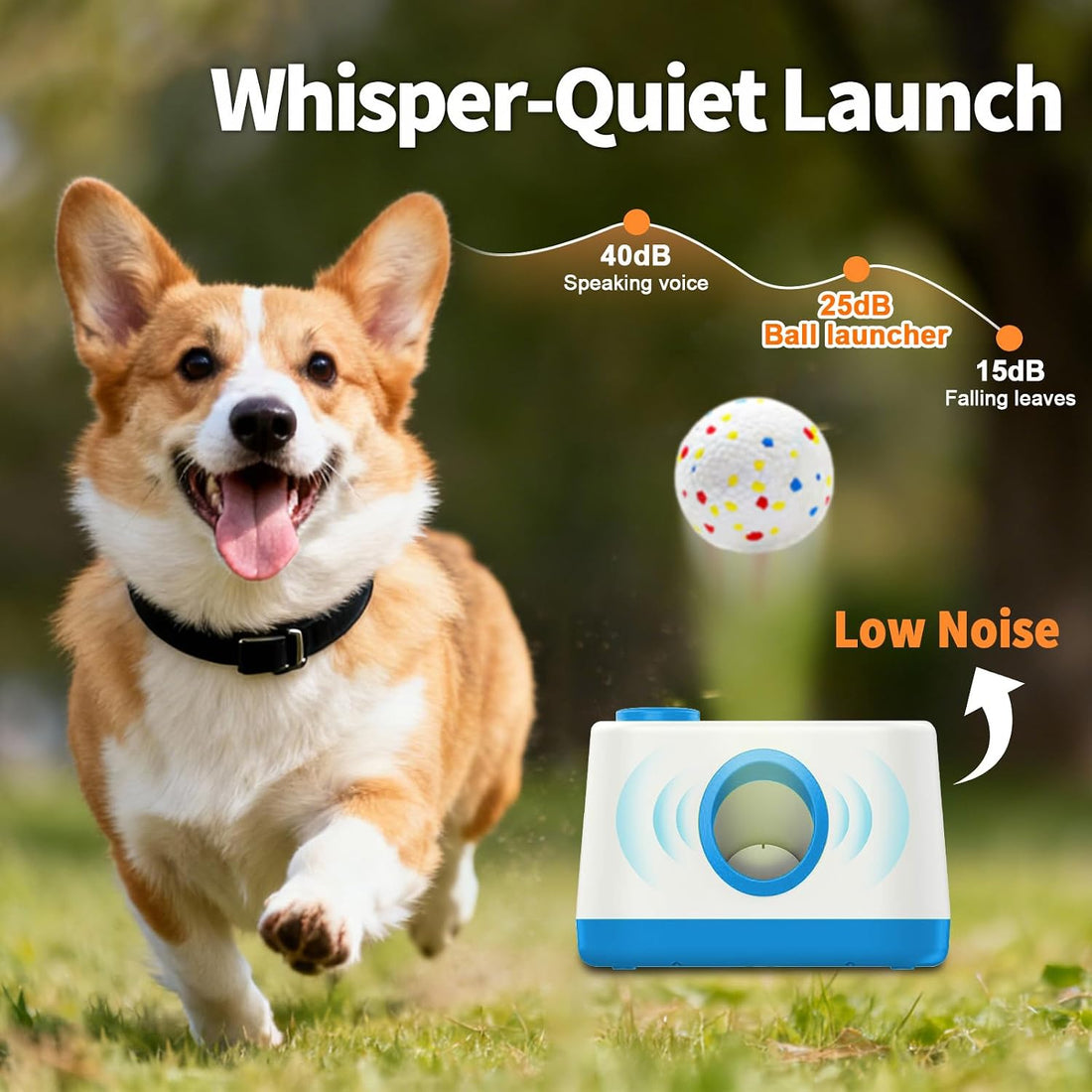 Automatic Dog Ball Launcher, Auto/Manual Paw-Activated Dog Ball