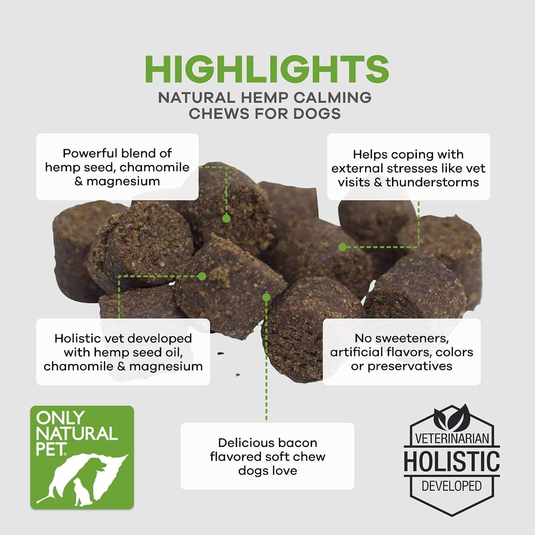 Only Natural Pet - Natural Hemp Soft Chew Bites for Dog Stress