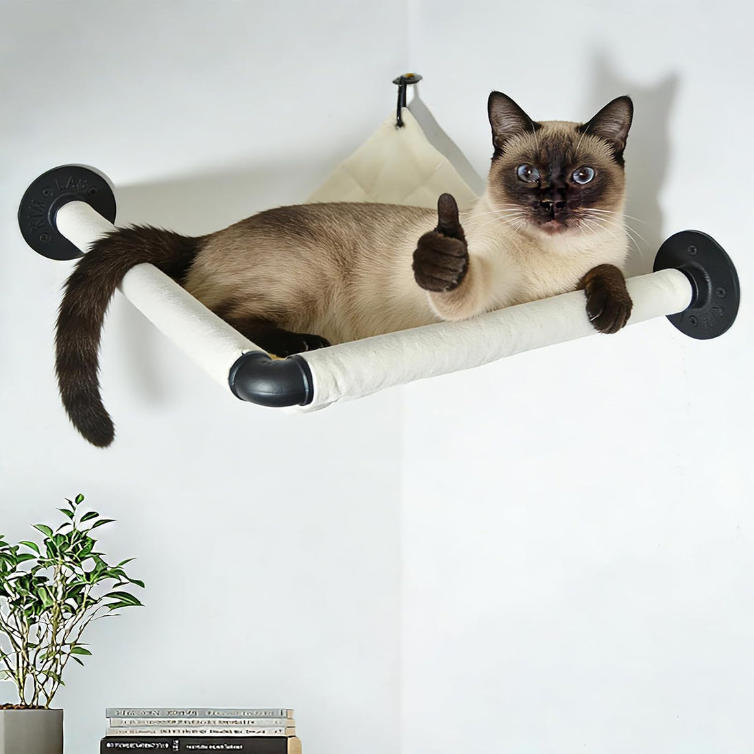 Cat Hammock Wall Mounted, Wall Mounted Cat Shelves, 35.43 x 12.99 in
