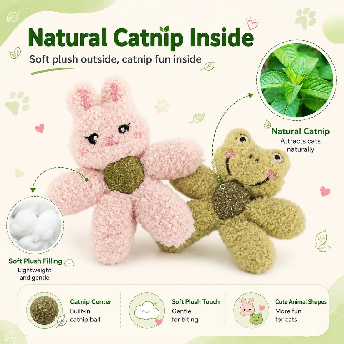 Plush Catnip Toys for Indoor Cats