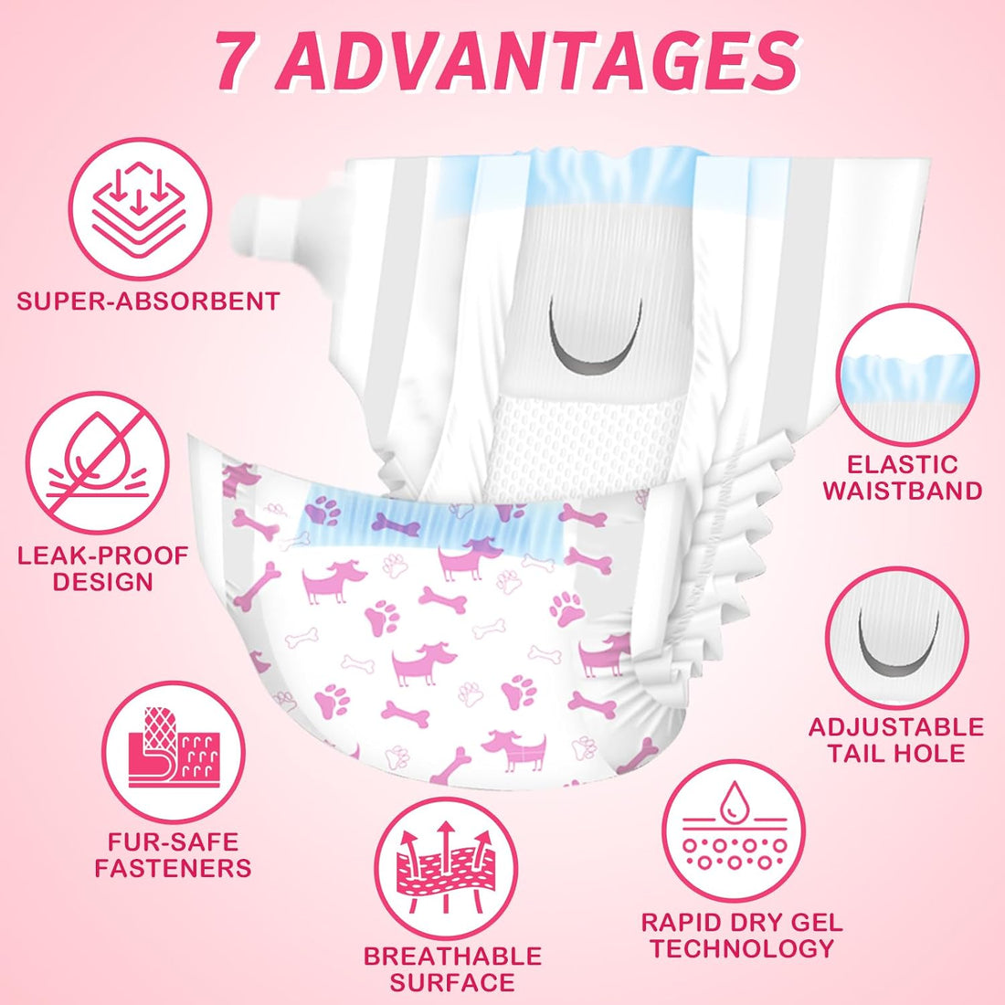 Dono Disposable Pet Diapers for Female Dogs Super Absorbent Soft