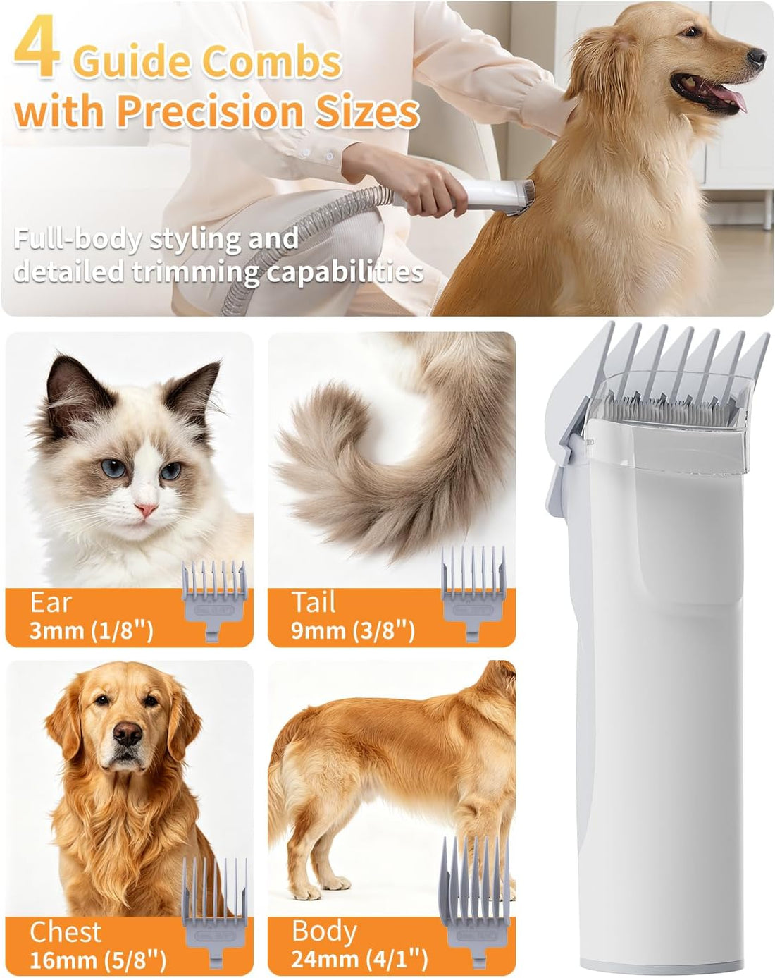 ZKSCOOL Dog Grooming Kit & Dog Grooming Vacuum with Suction