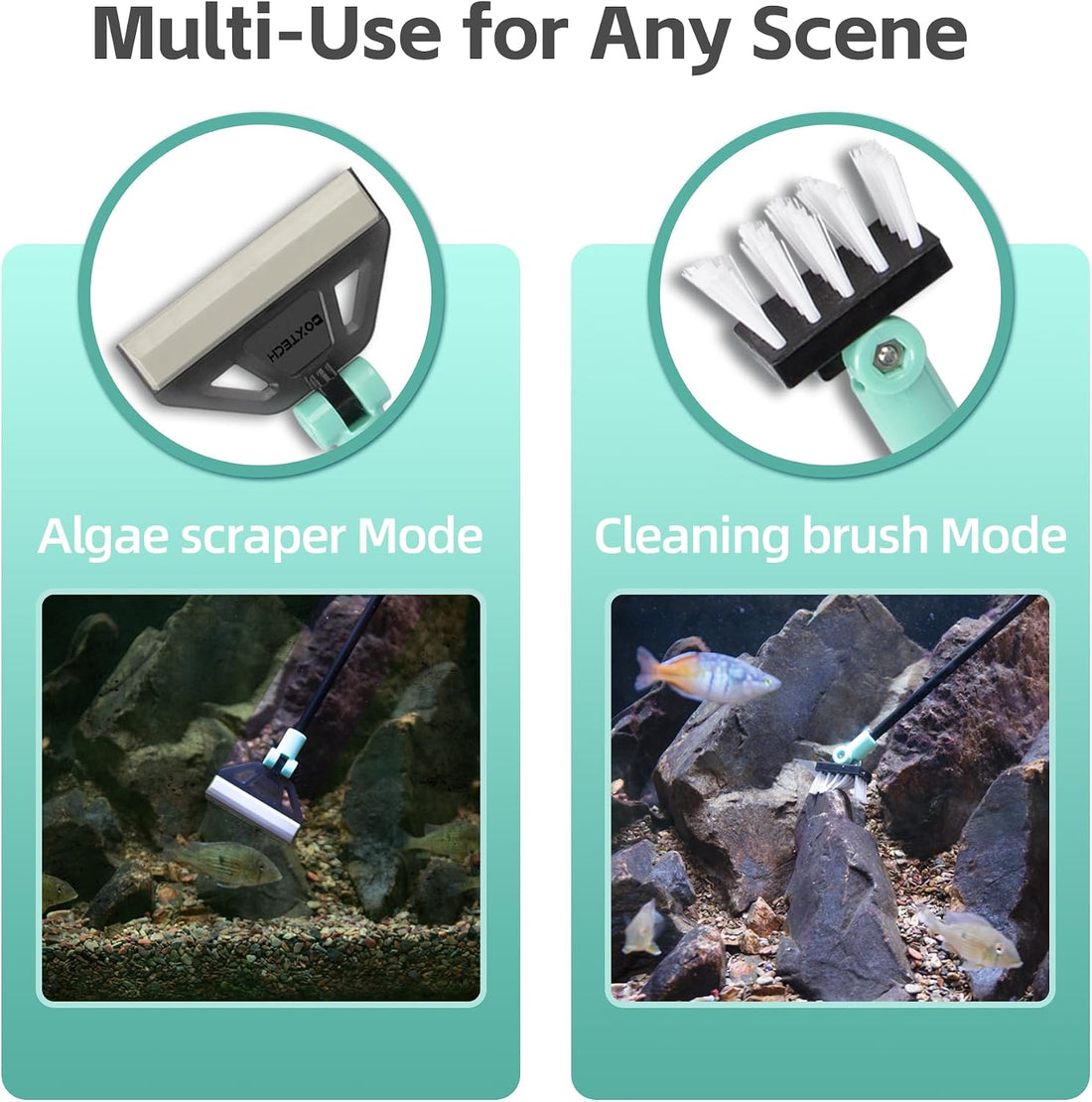 UPETTOOLSAlgae Scraper for Glass Aquariums,2 in 1 Adjustable Algae