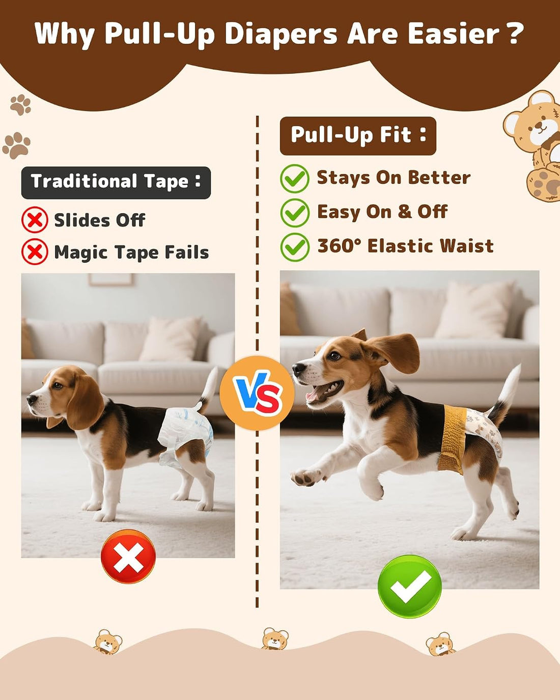 Dono Disposable Pull Up Dog Diapers Female