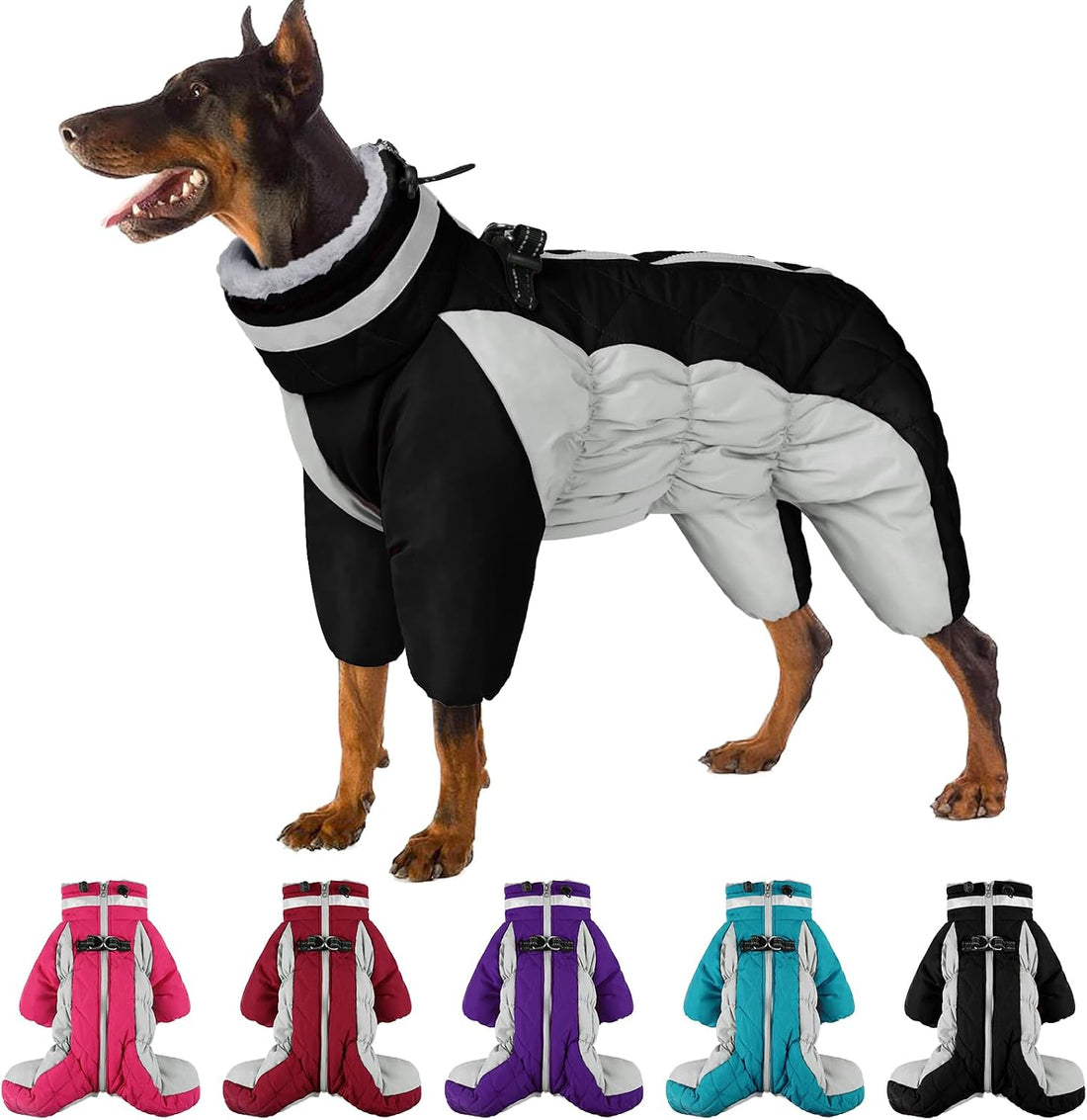 Full Body Dog Jacket Waterproof Dog Coat with Legs for Large Dogs