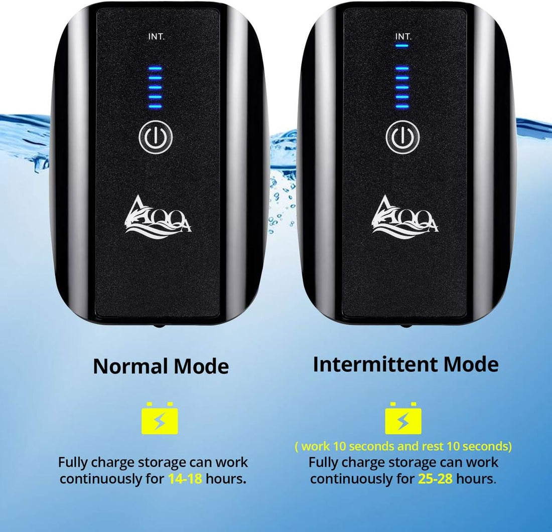AQQA Aquarium Air Pump Battery Powered USB Rechargeable Aerator