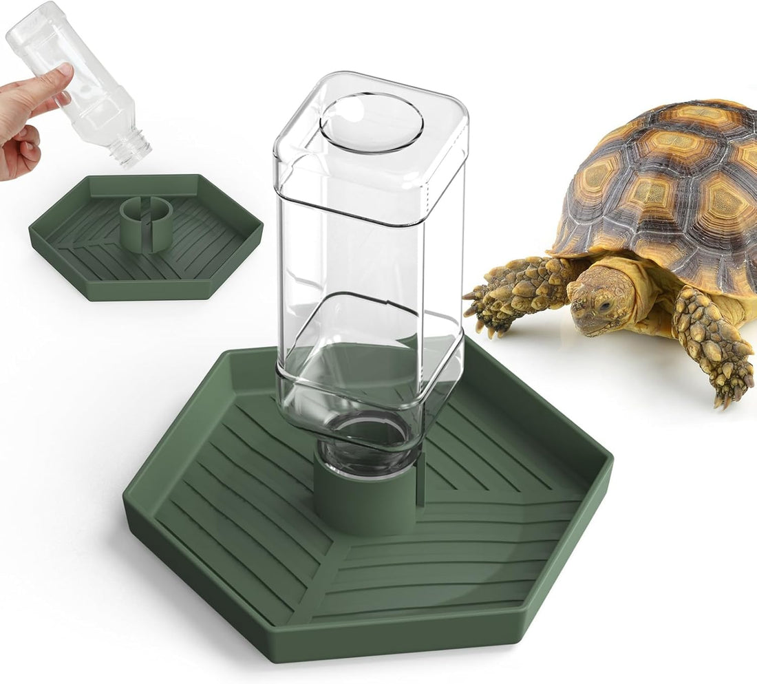 Reptile Water Dispenser Bowl for Bearded Dragon Tortoise