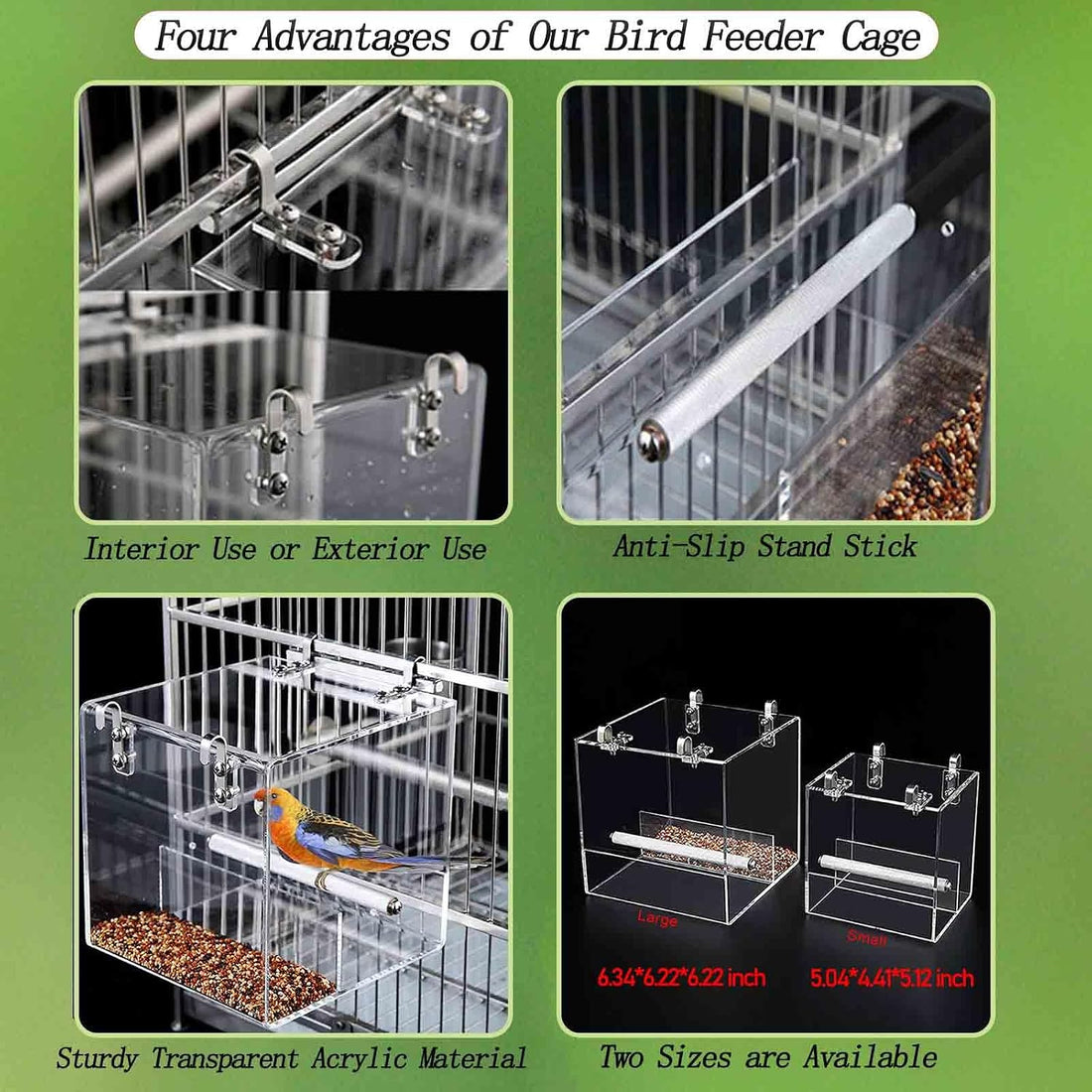 No Mess Bird Feeder for Cage
