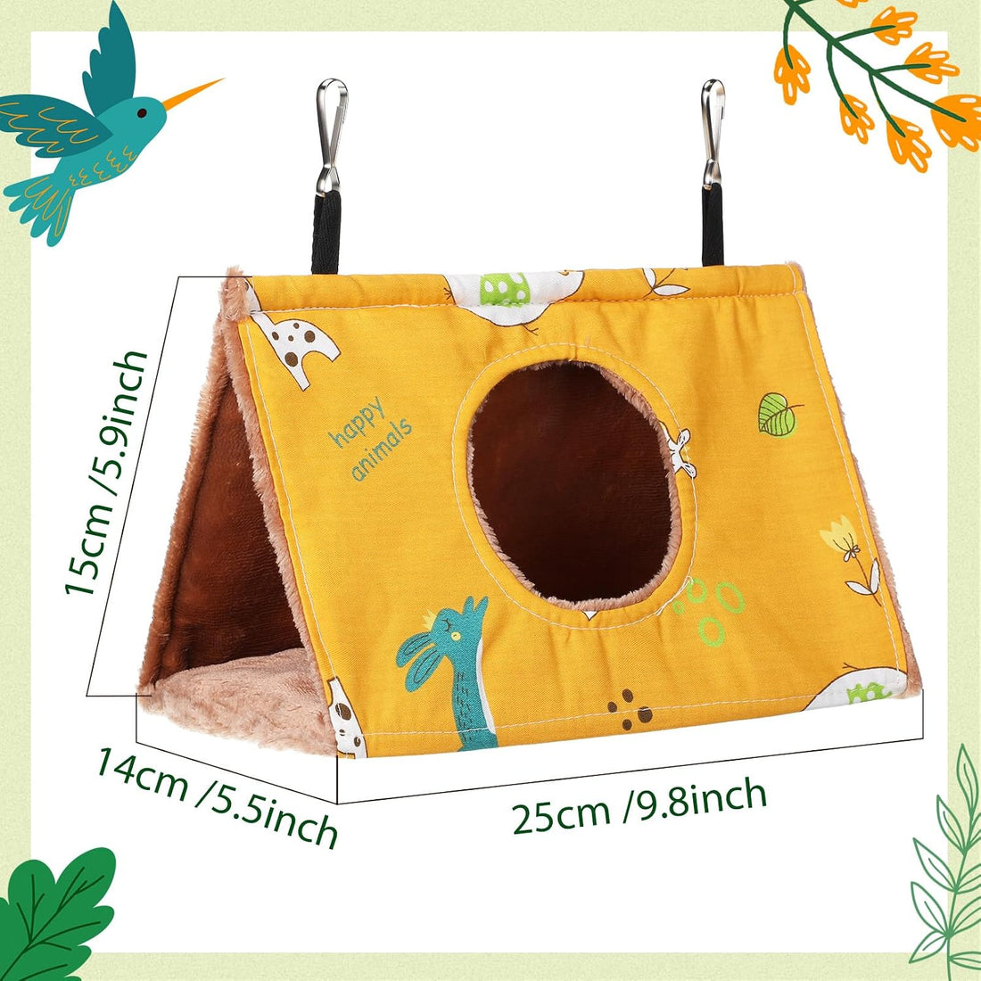 2 Pack Large Warm Bird Bed for Cage, Hanging Plush Nest House