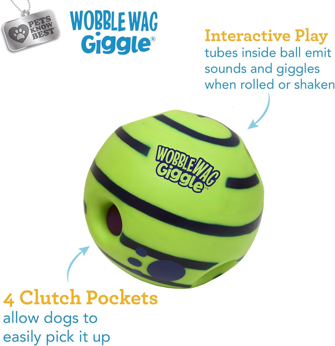 Wobble Wag Giggle Ball, Interactive Dog Toy