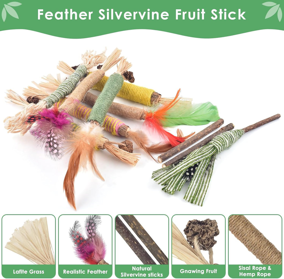 Bissap 12 PCS Silvervine Chew Sticks for Cats