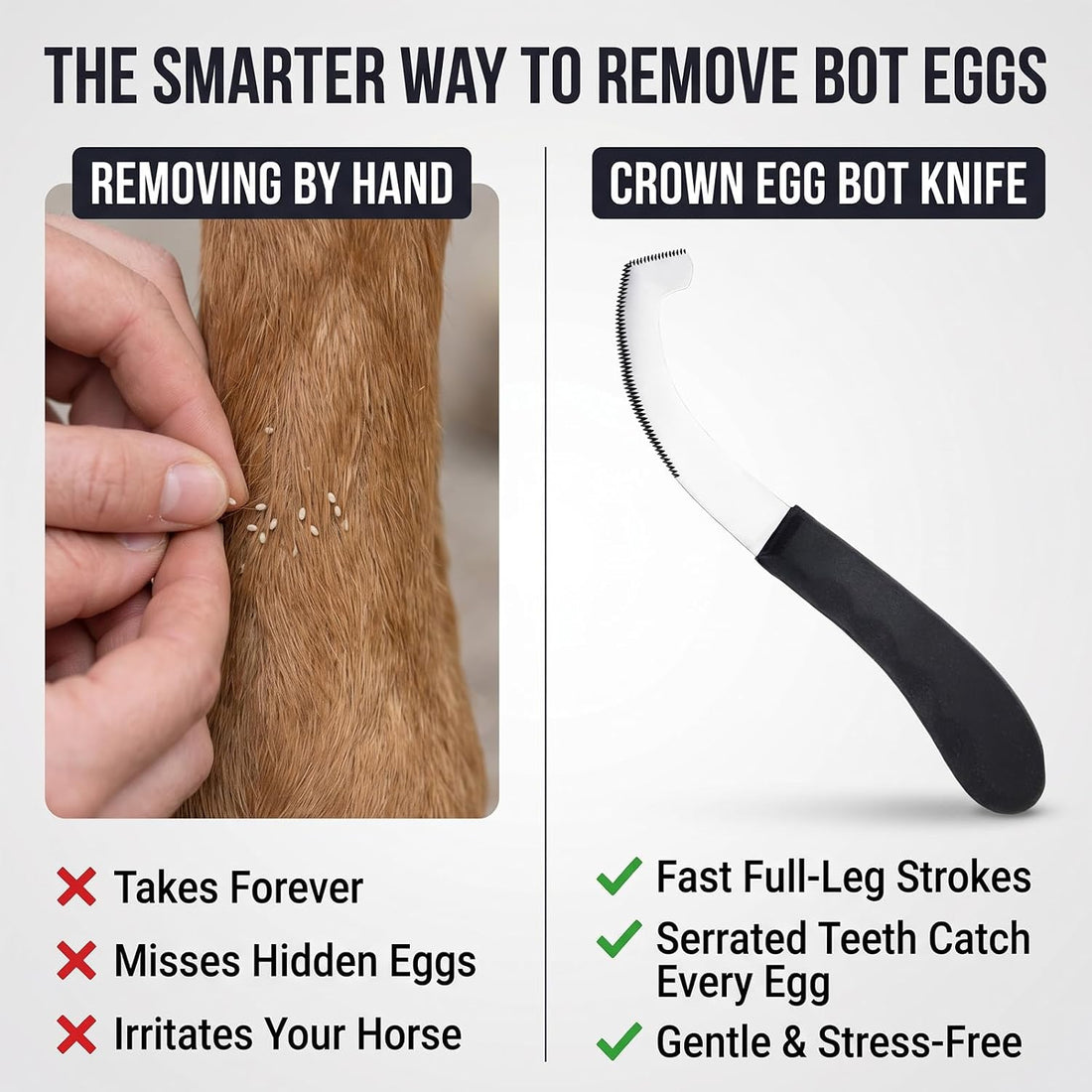 Pro Farrier Grooming Bugs Bot Knife– Stainless Steel Blade