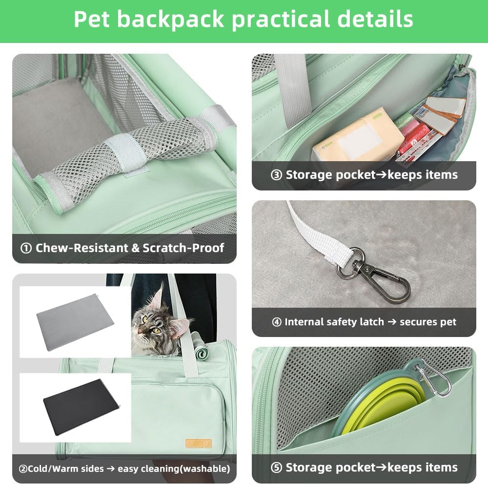 Cat Carrier Soft Sided Dog Carrier with 1 Poop Bags and 5 Pee