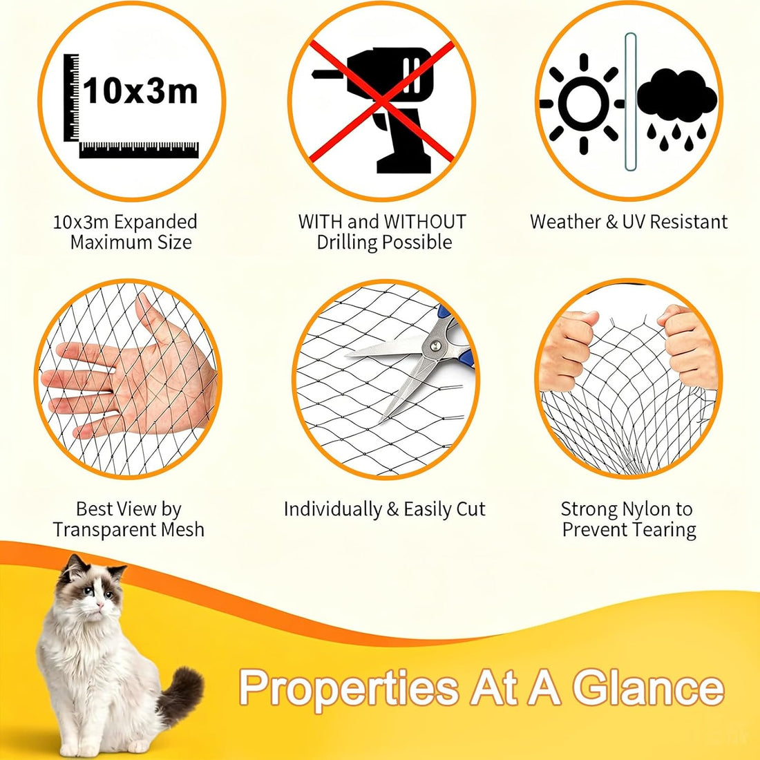Cat Netting Balcony Netting for Apartment Anti-Fall Fence Net Pet