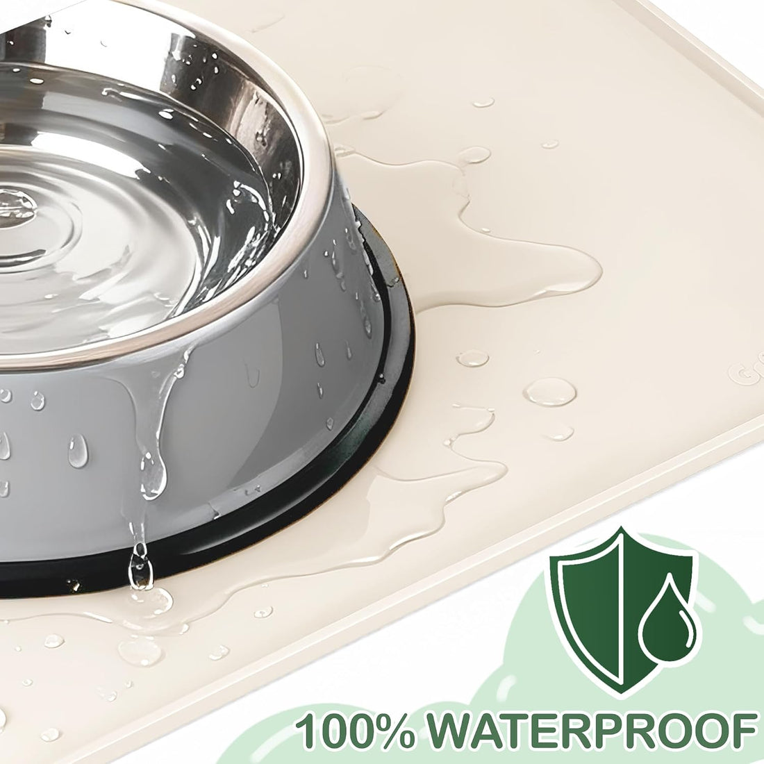 Waterproof Silicone Pet Feeding Mat, Raised Edge, 21.5"x14"
