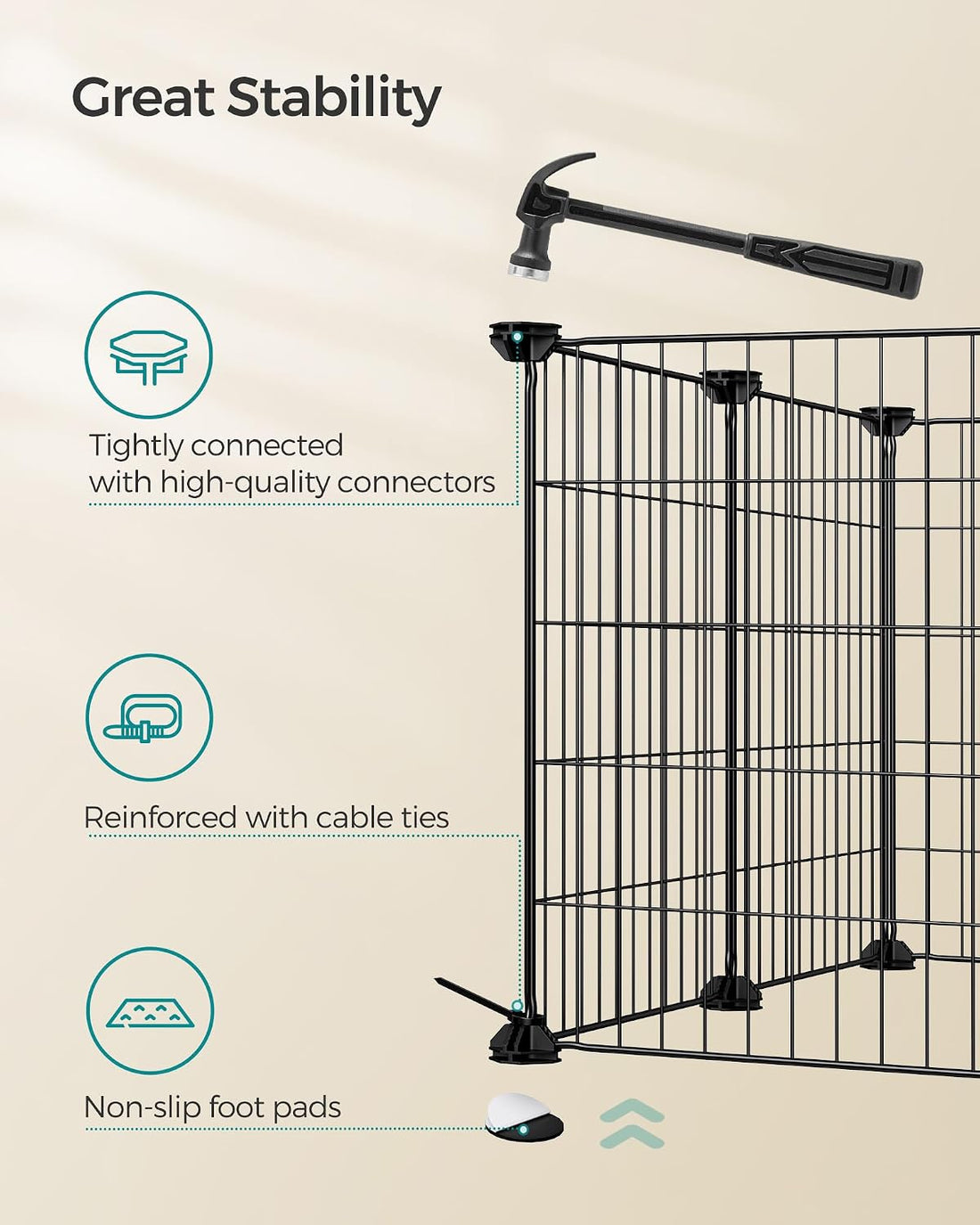 SONGMICS Pet Playpen, Small Animal Cage