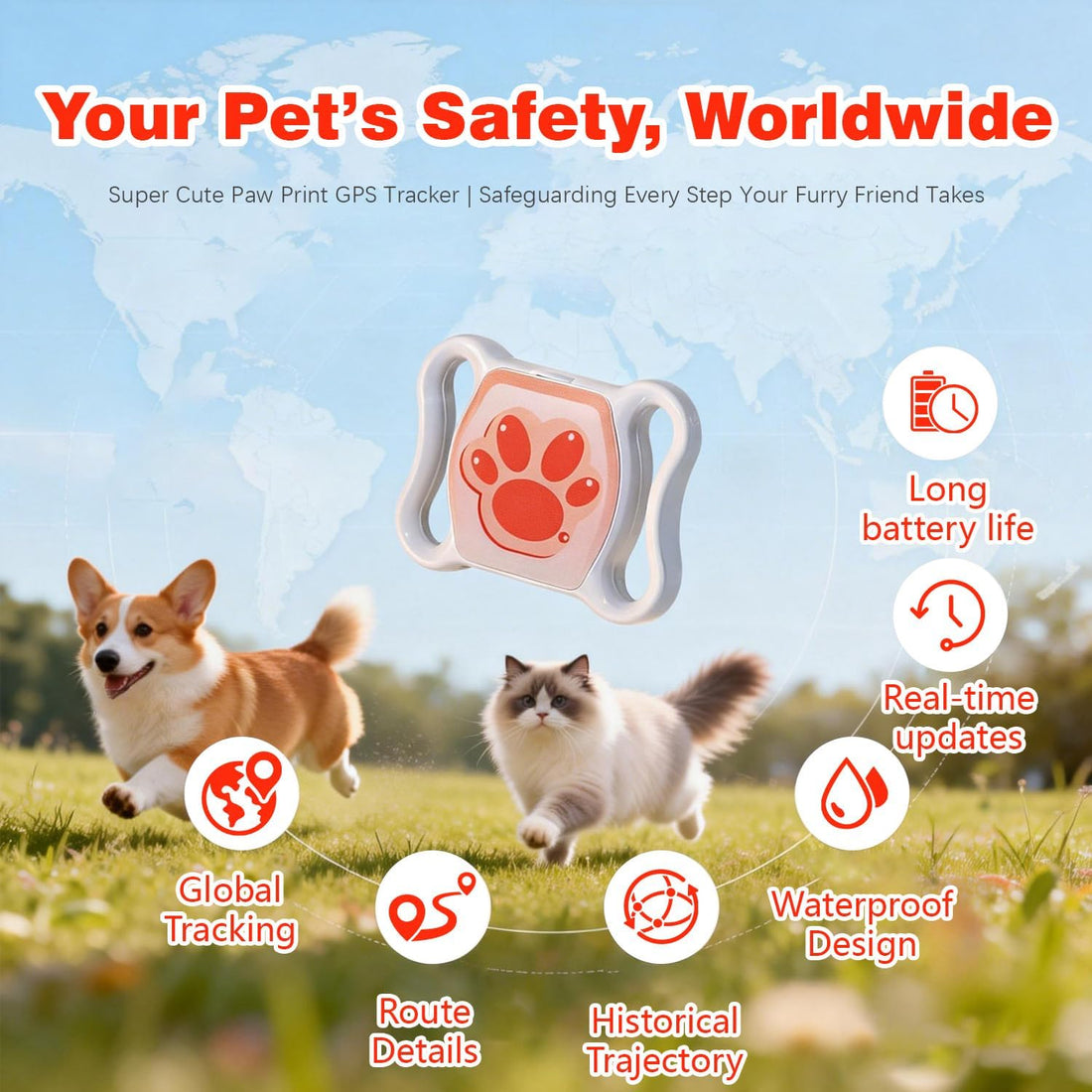 Pet GPS Tracker for Dogs & Cats